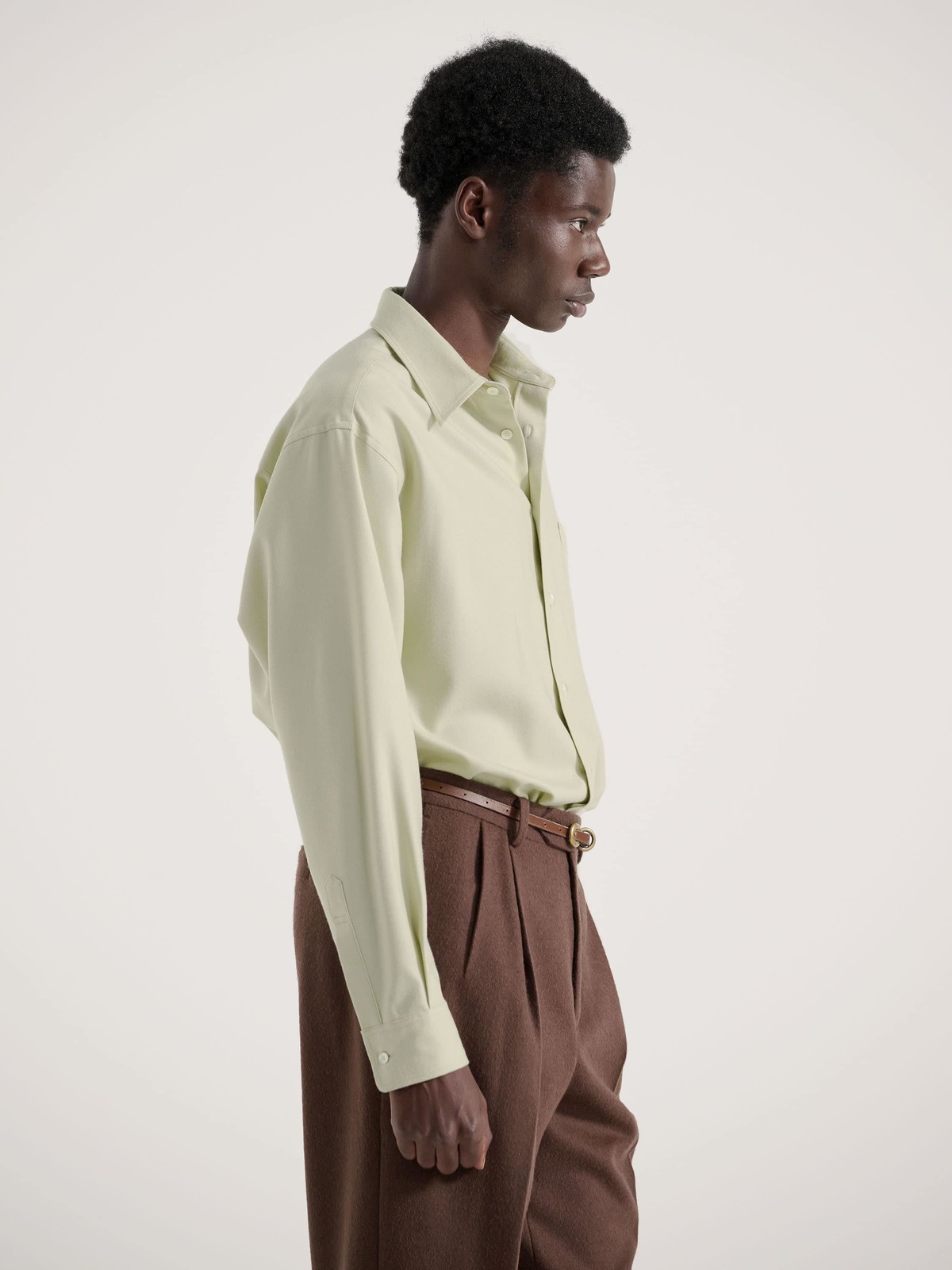 Auralee Super Light Wool Shirt - Top Brown | Garmentory