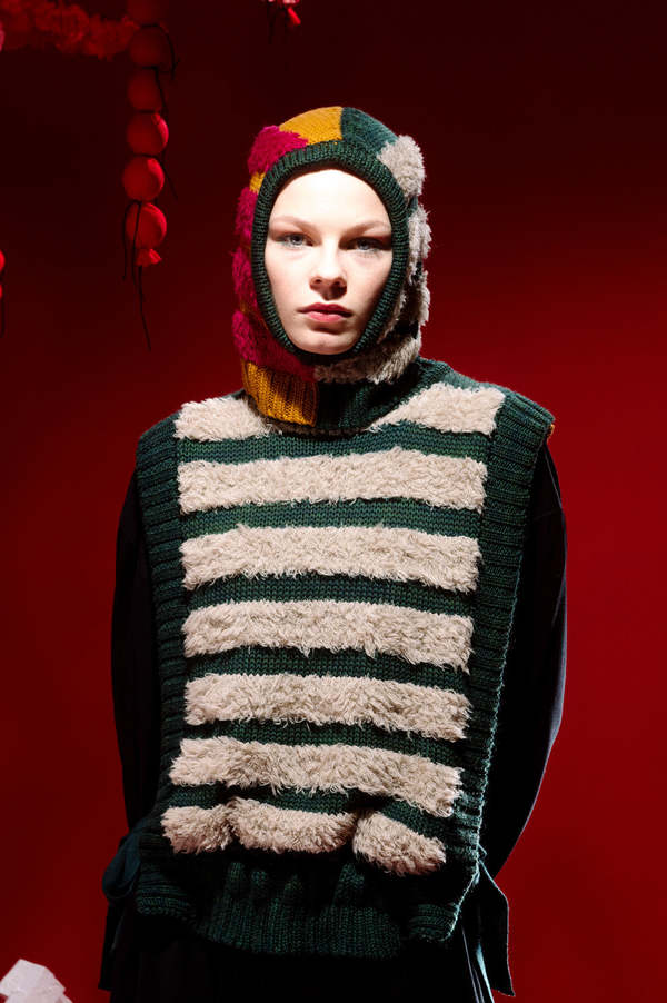 Henrik Vibskov FRINGE KNIT VEST - MULTI STRIPES | Garmentory