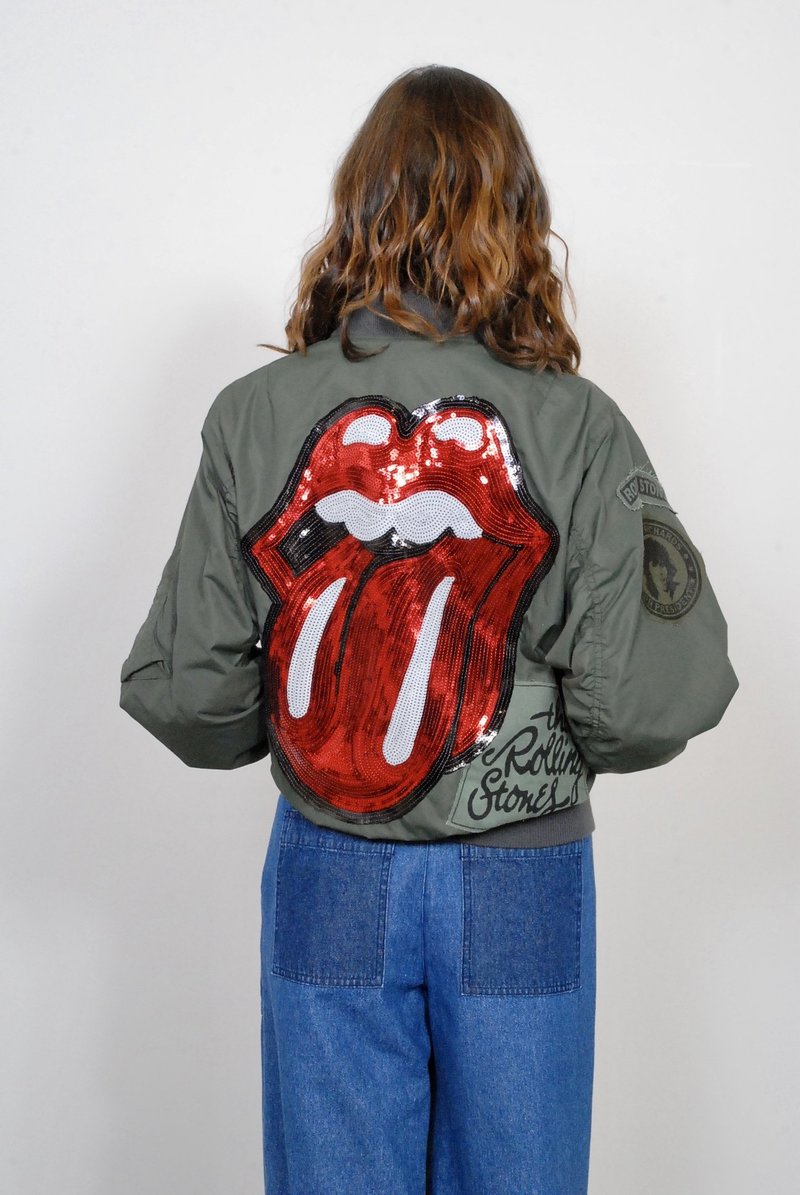 Madeworn Rolling Stones Sequins Bomber Jacket | Garmentory