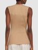 Rib Knit Wool & Silk Tank Top - Thumbnail 3