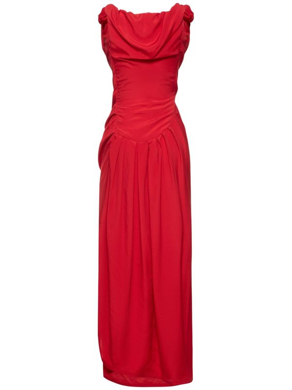 Vivienne Westwood Ginnie Long Crepe Pencil Dress - Red
