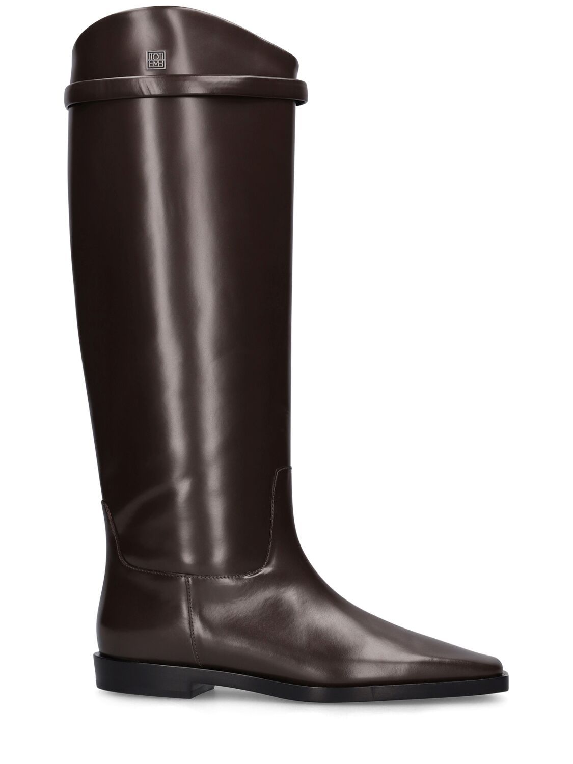 【toteme】The Riding レザーロングブーツ 10mm 関送無料 Totême 10mm The Riding Leather Tall Boots - Dark Brown