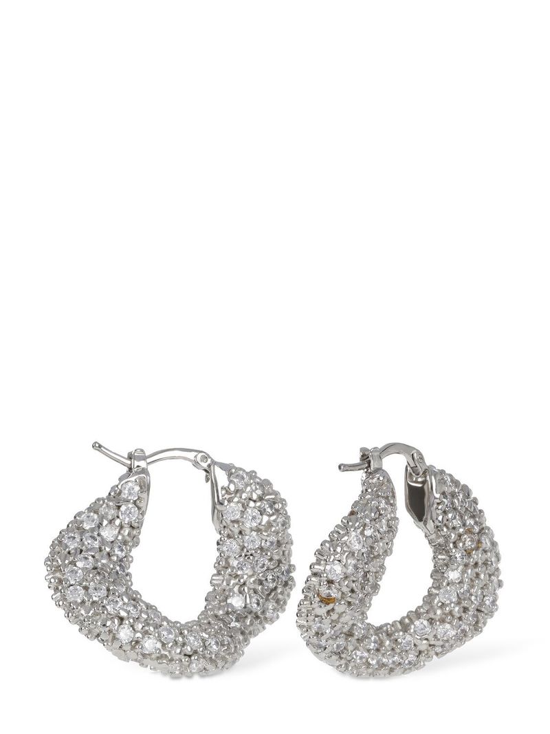ピアス JIL SANDER  Crystal-embellished hoop earrings Jil Sander crystal-embellished Hoop Earrings | Pink | FARFETCH
