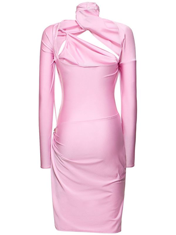 Coperni Asymmetric Twisted Mini Dress - Pink | Garmentory
