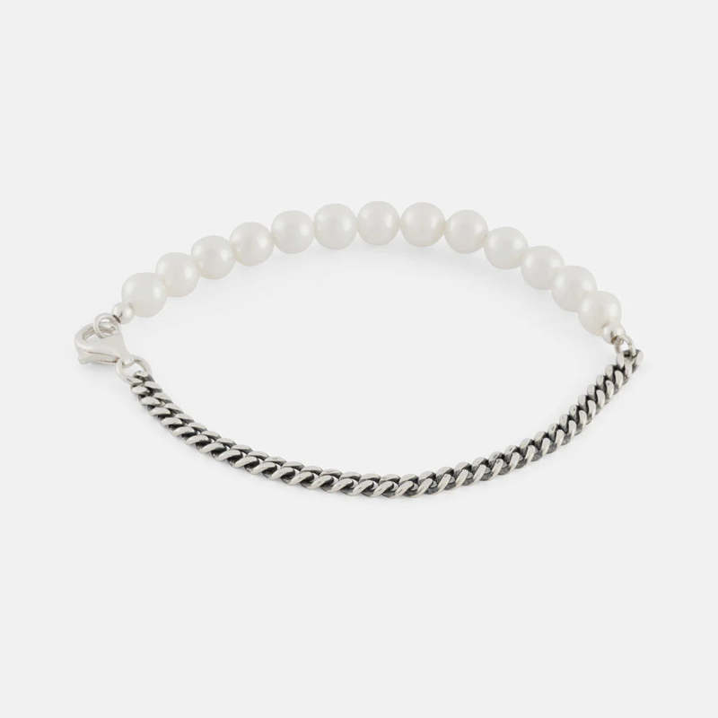 SERGE DENIMES PEARL CHAIN BRACELET 925 Sterling Silver Garmentory