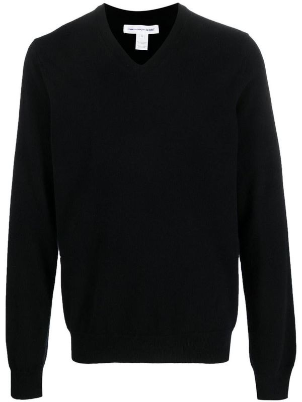 トップス COMME DES GARCONS HOMME V-NECK SWEATER Blue V-Neck Sweater by COMME des GARÇONS PLAY on Sale