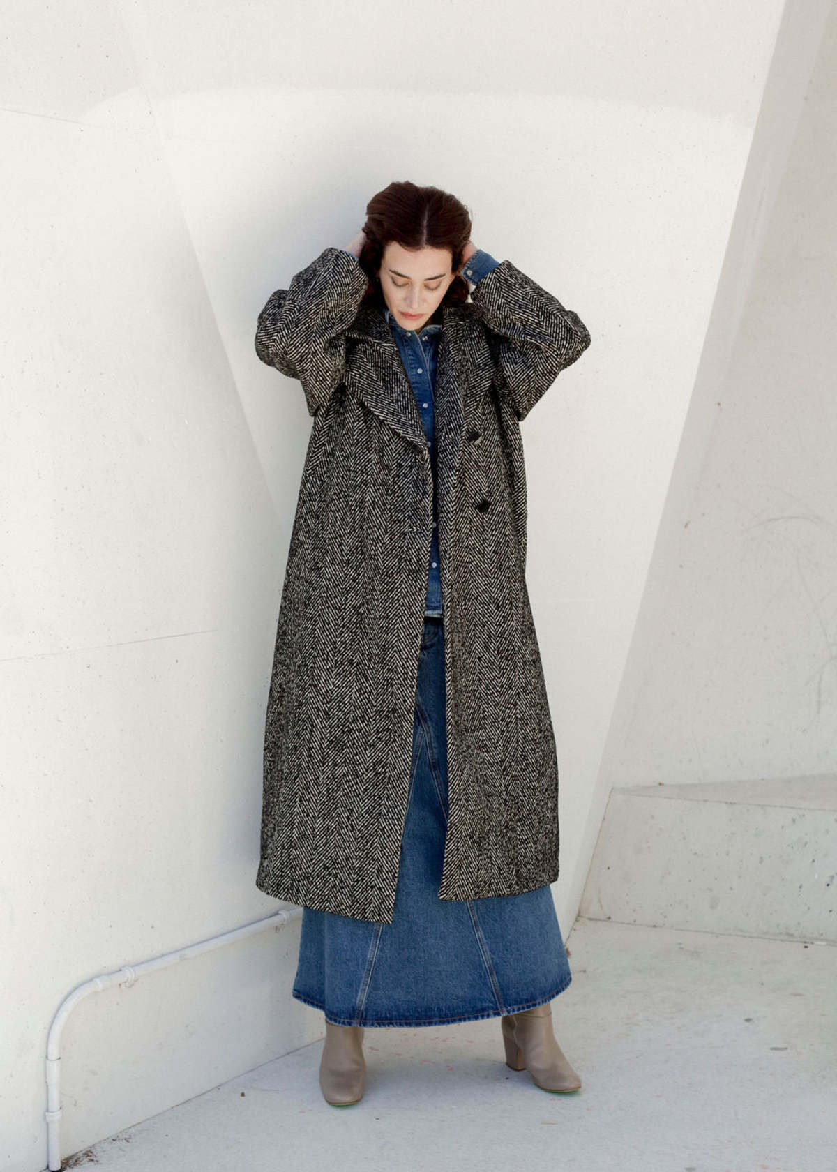 ジャケット・アウター HAND MADE herringbone over wool coat Herringbone Wool Coat – Idun