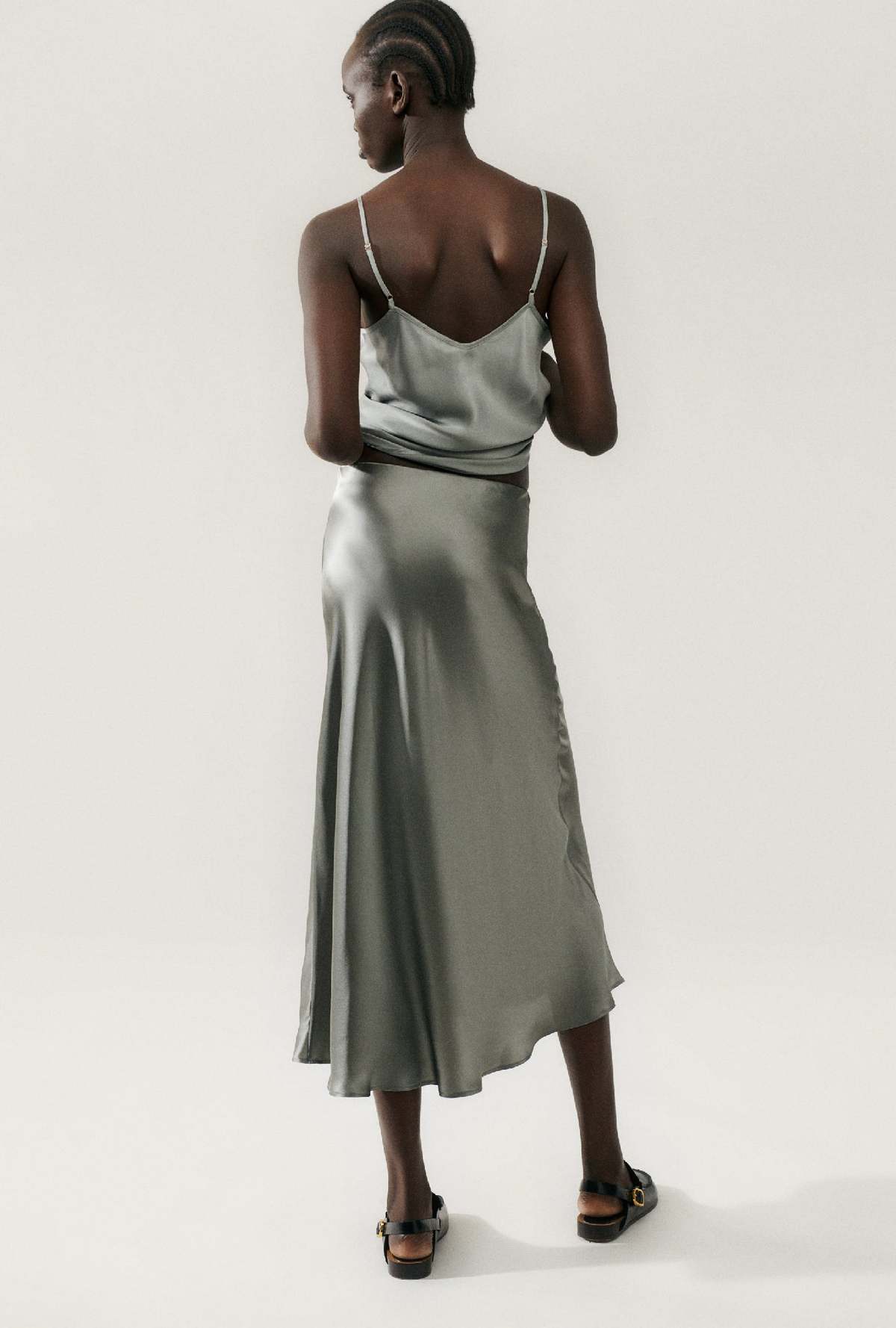 Silk Laundry LONG BIAS CUT SKIRT - MOON - Image 2 of 5