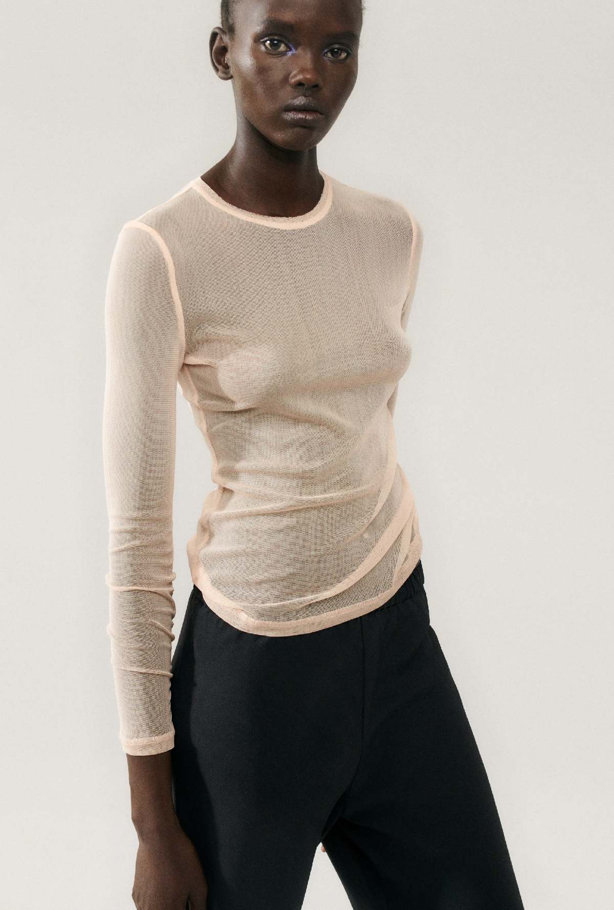 Silk Laundry Mesh Long Sleeve Top - Daybreak | Garmentory
