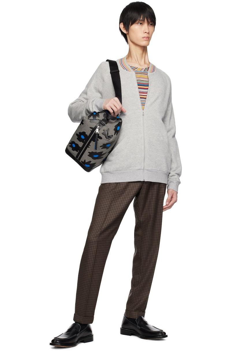 PAUL SMITH Black & White Sling Messenger Bag - Multicolor