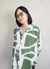 KAAREM  Annato Long Sleeve Button-Up Collar Shirt Unisex Green La Gang Leaf Print - Multi - Thumbnail 3