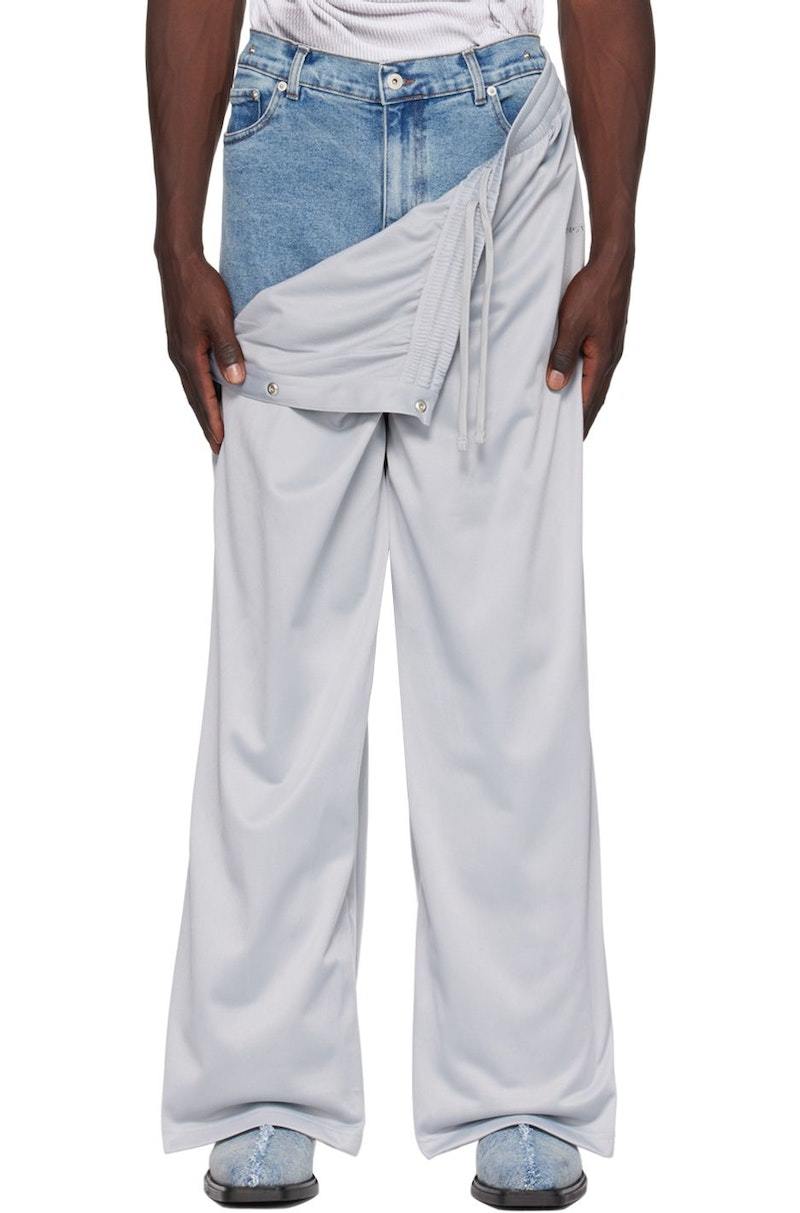 Y/Project Gray & Blue Snap-Off Jeans | Garmentory