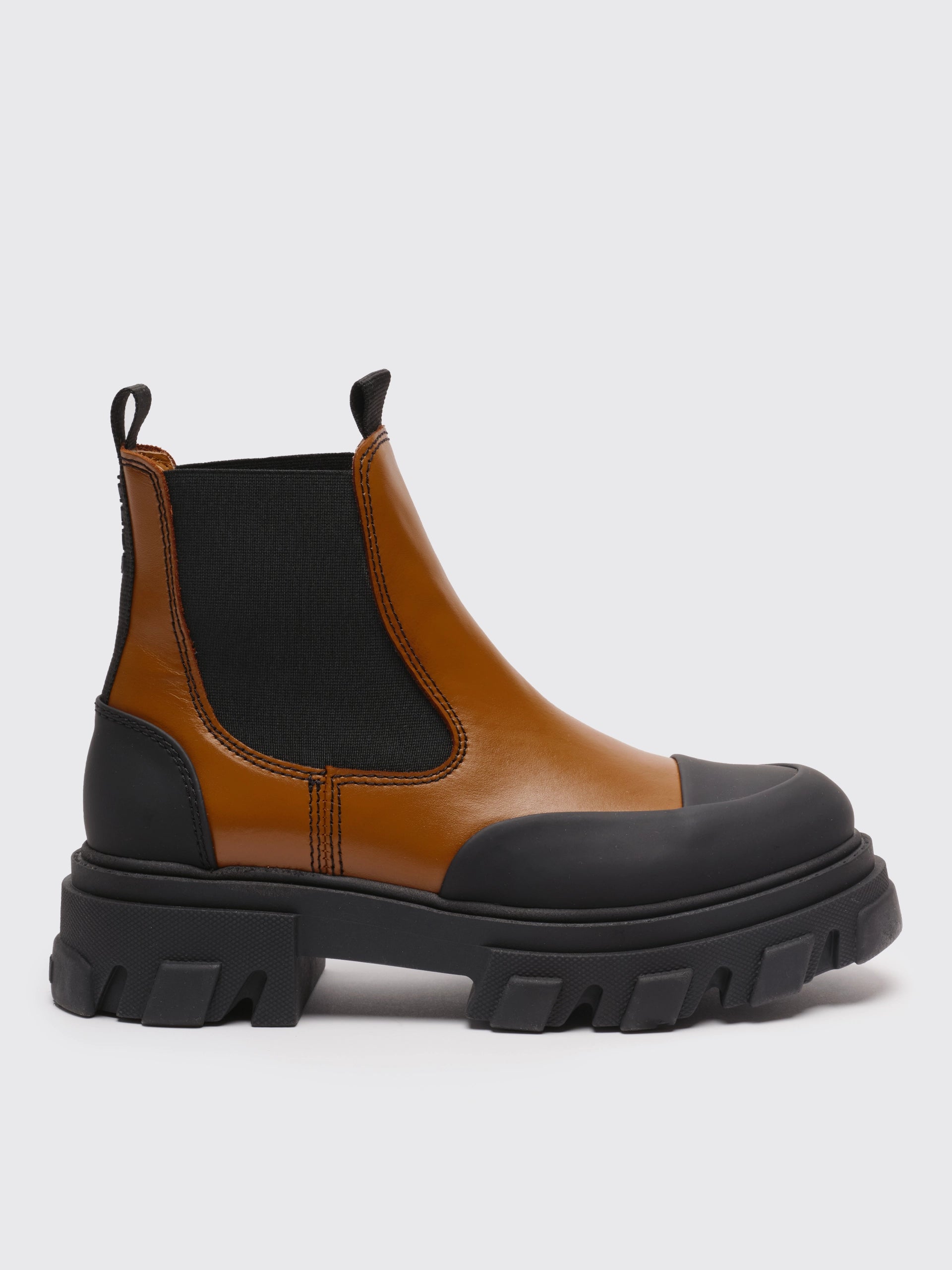 GANNI / cleated low chelsea boot/37/BEG/レザー Ganni Cleated Low Chelsea Boot - Tiger's Eye | Garmentory
