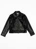all row Faux Leather Moto Jacket - Black - Thumbnail 3