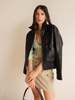 all row Faux Leather Moto Jacket - Black - Thumbnail 5