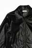 all row Faux Leather Moto Jacket - Black - Thumbnail 9