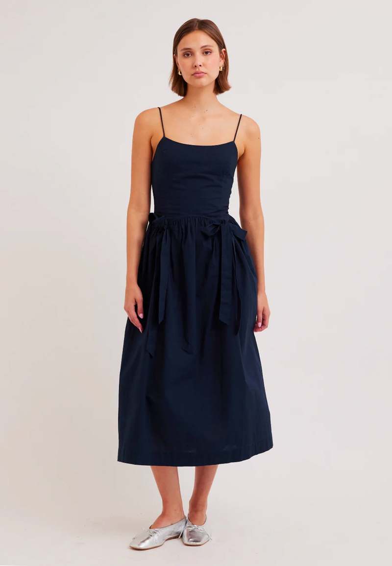 knee length dresses for ladies Damson Madder Penelope Midi