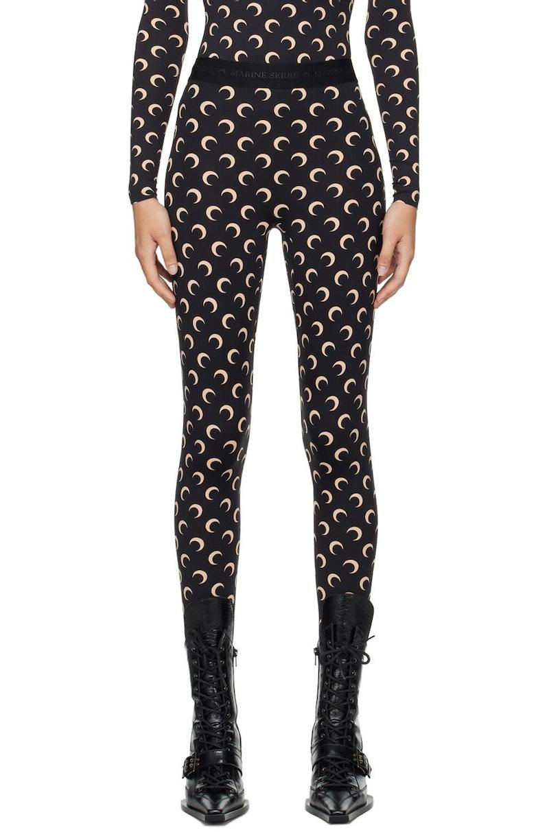 【MARINE SERRE】モノグラムタイツ RECYCLED MESH FLOCK TIGHTS • Marine Serre