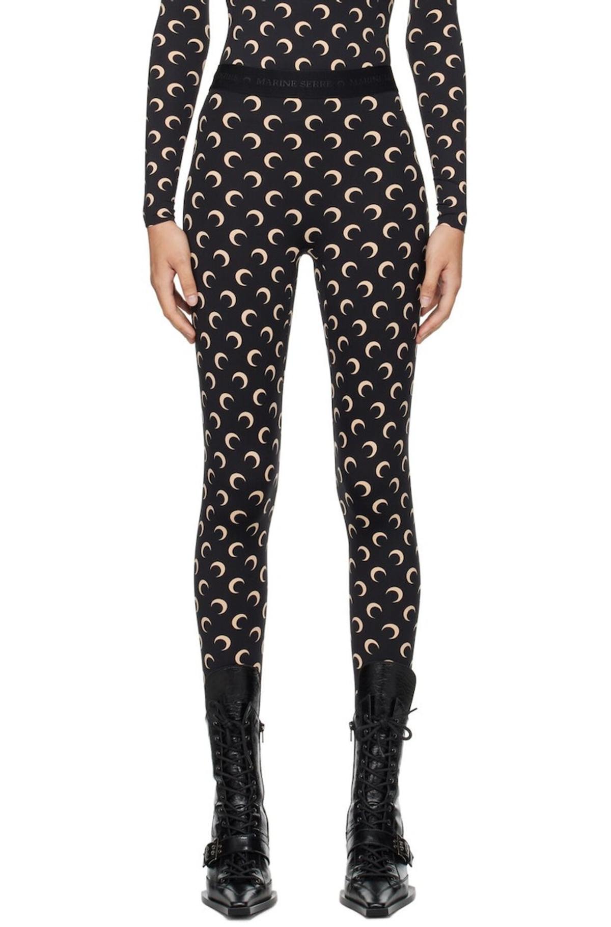 MARINE SERRE FUSEAUX LEGGINGS S 正規 Marine Serre Fuseaux Moon Recycled Leggings tan - LABELS