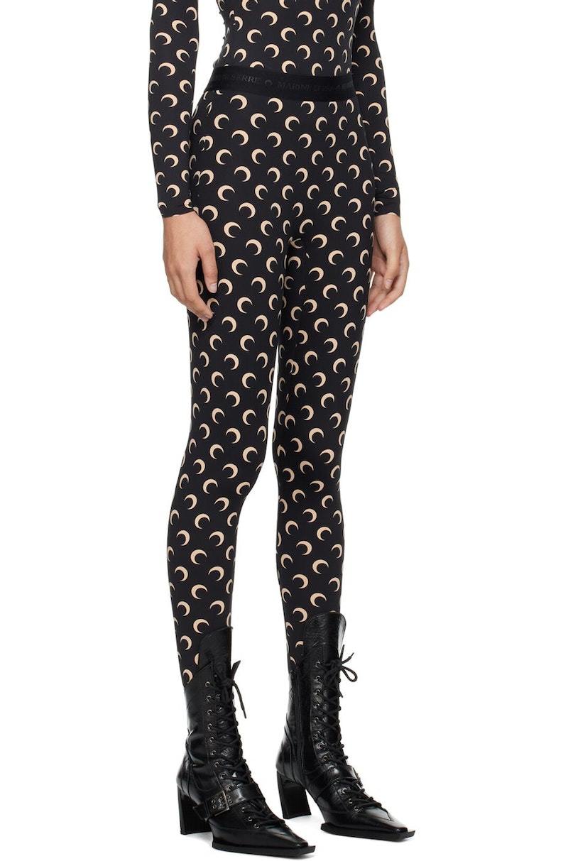 【関税込み】Marine Serre ブラック Moonogram タイツ Black Moonogram Tights by Marine Serre on Sale