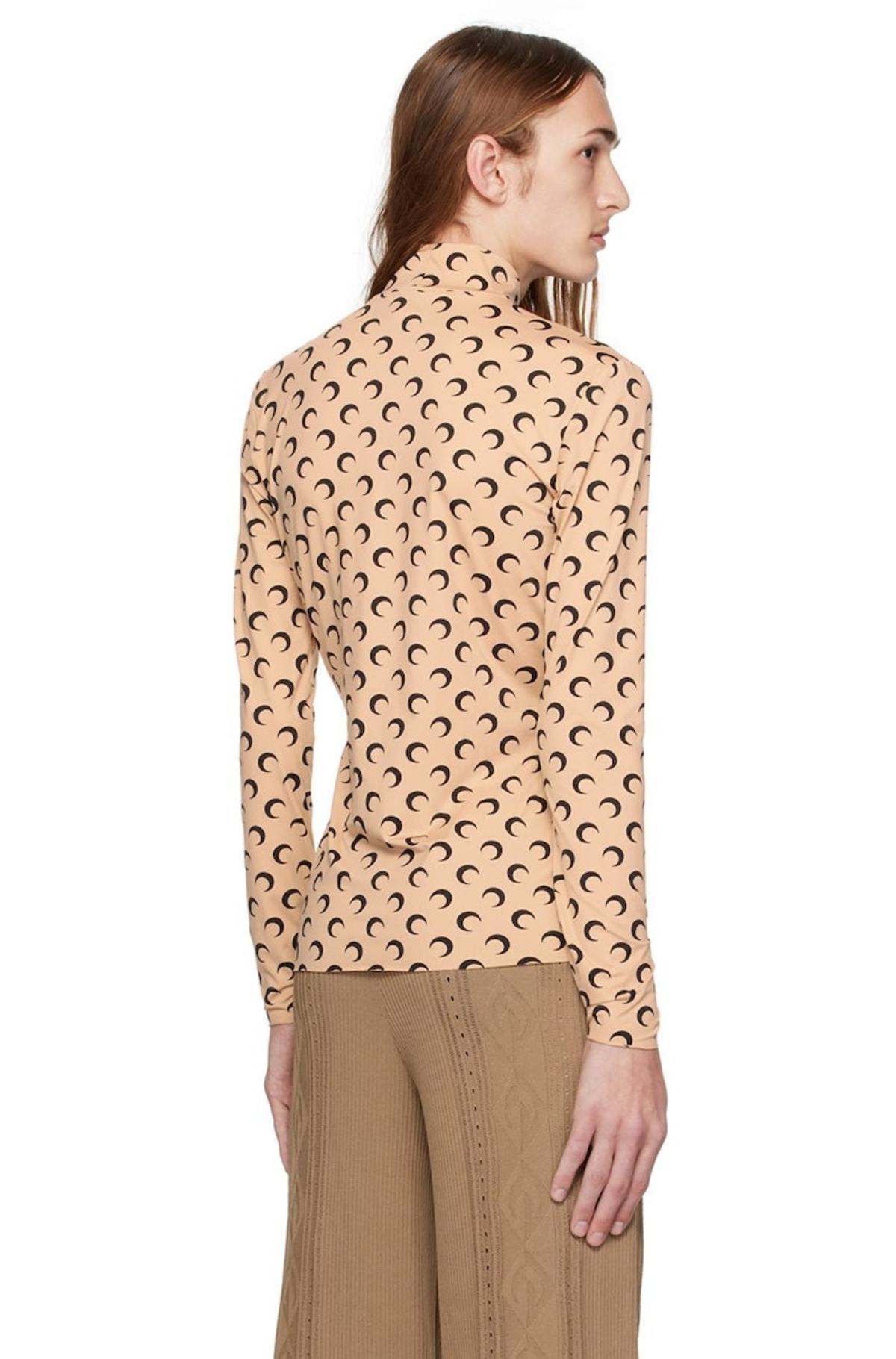 MARINE SERRE マリーンセル　ALL OVER MOON TAN Marine Serre Tan All Over Moon Print Turtleneck | Garmentory