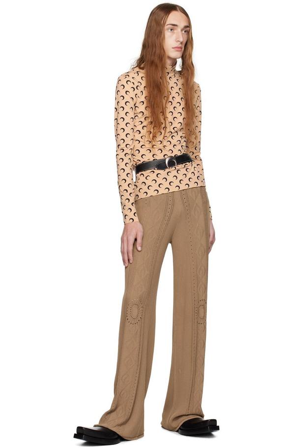 Marine Serre Tan All Over Moon Print Turtleneck | Garmentory