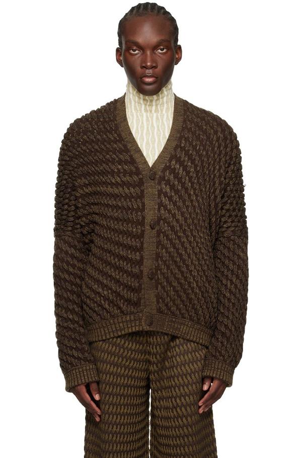 Isa Boulder Brown Sloweave Cardigan | Garmentory