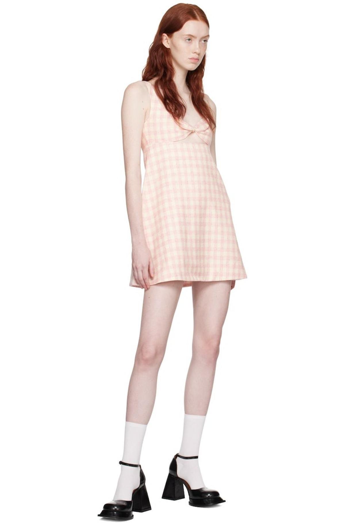 ワンピース Shushu/Tong Pink Check Minidress Shushu/Tong Pink Bow Minidress | Garmentory