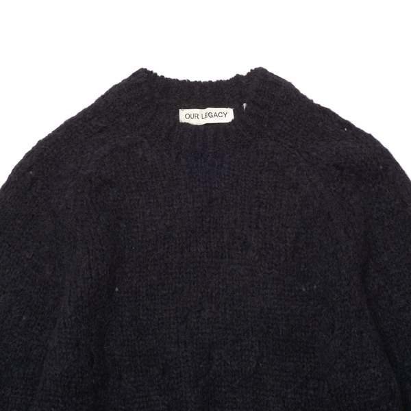 Our Legacy Fuzzy Mohpaca Needle Drop Raglan - Navy | Garmentory