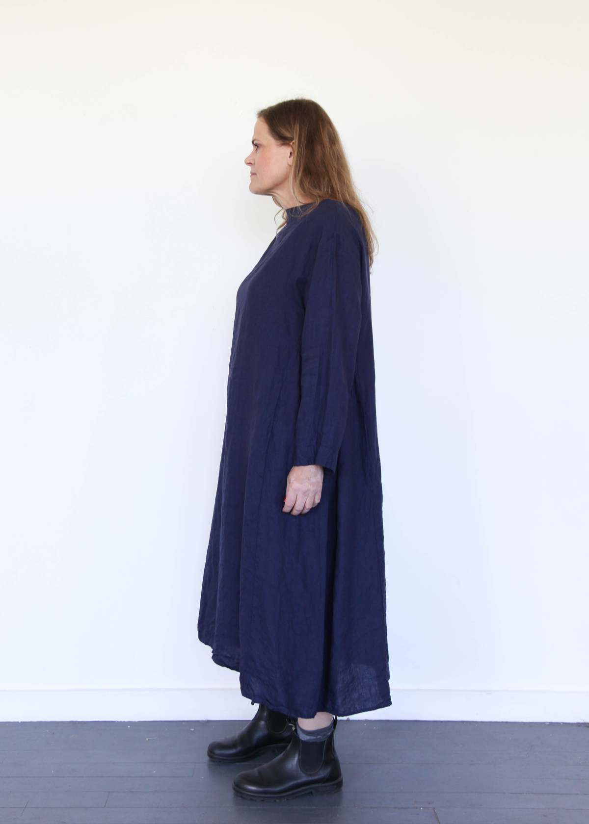 Indigo Linen Sack Dress