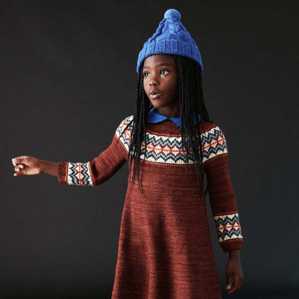 Kids Misha & Puff Braided Hat - Blueberry | Garmentory