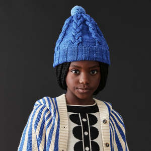 Kids Misha & Puff Circus Stripe Hooded Cardigan - Blueberry