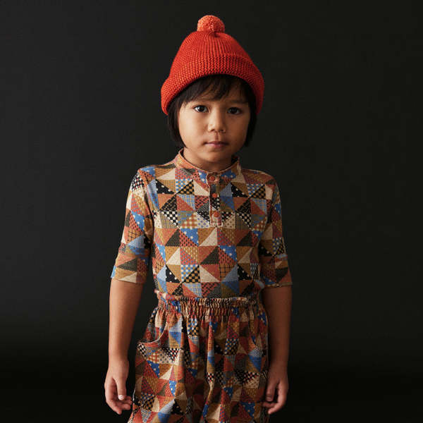 Kids Misha & Puff Garter Hat - Red Flame | Garmentory