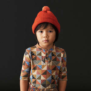 Kids Misha & Puff Garter Hat - Red Flame | Garmentory