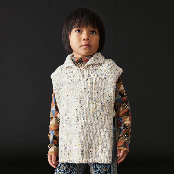 Kids Misha & Puff Popover Vest - Confetti Cake Cream | Garmentory