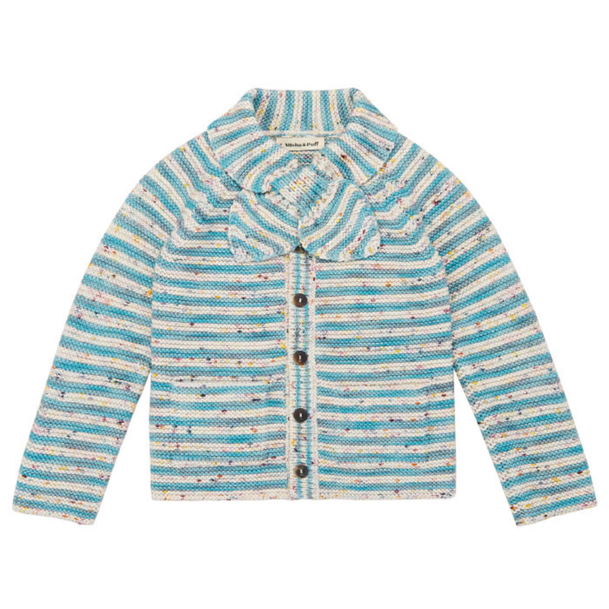 Kids Misha & Puff Scout Stripe Cardigan - Confetti Cake Blue 