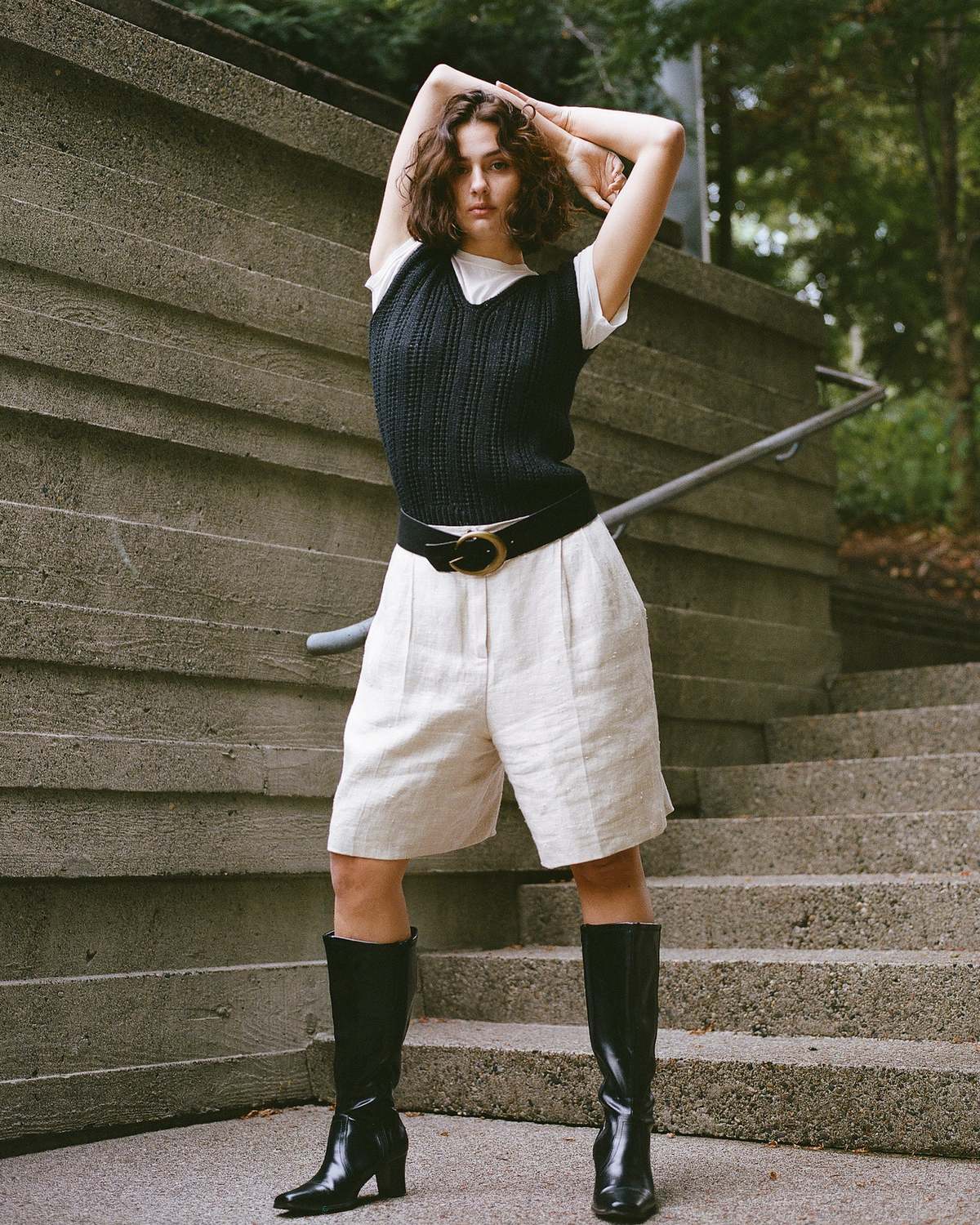 Knit Sweater Vest Black Garmentory