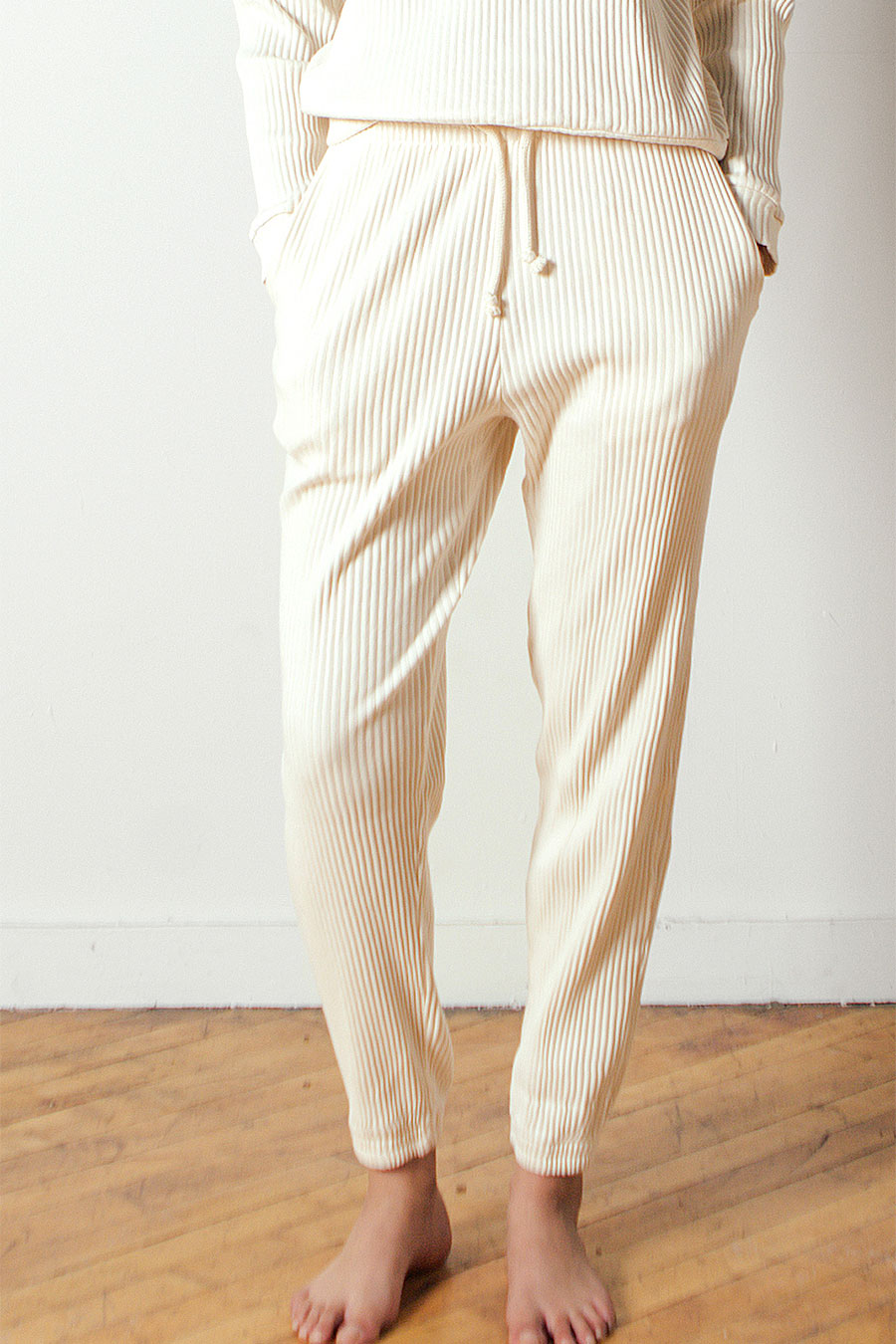 Baserange Sweat Pants Rib - Off-white