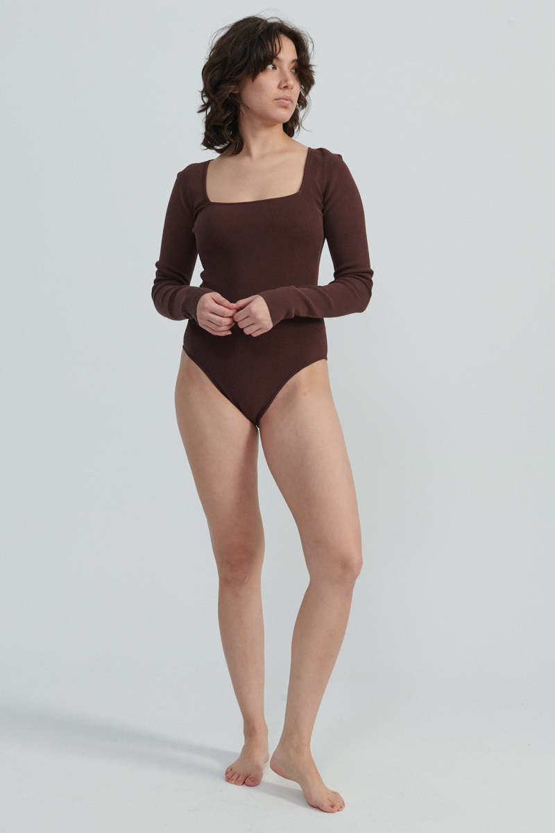 Apiece Apart Marjetta Bodysuit - Chocolate