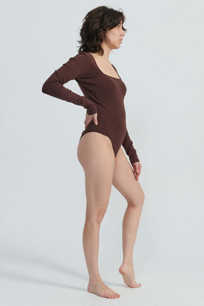 Apiece Apart Marjetta Bodysuit - Chocolate