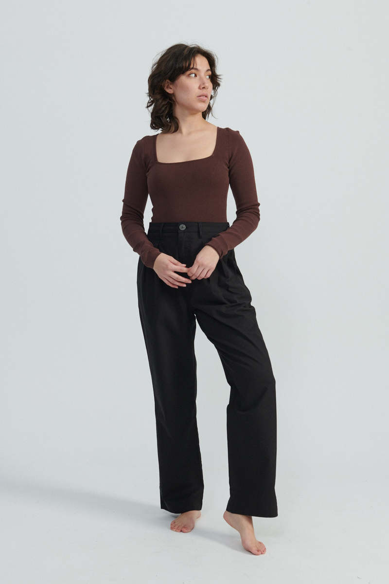 Apiece Apart Marjetta Bodysuit - Chocolate