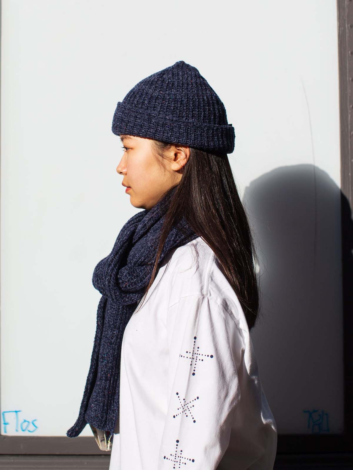 小物 COMFORTABLE REASON Academic Scarf NAVY Head Covering Scarf Navy Birds - Cotton + – Mercato NY