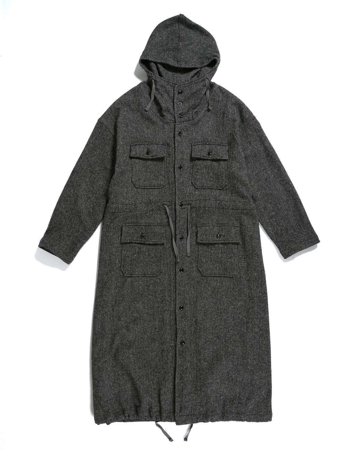Engineered Garments Poly Wool Herringbone Cagoule Dress - Grey 