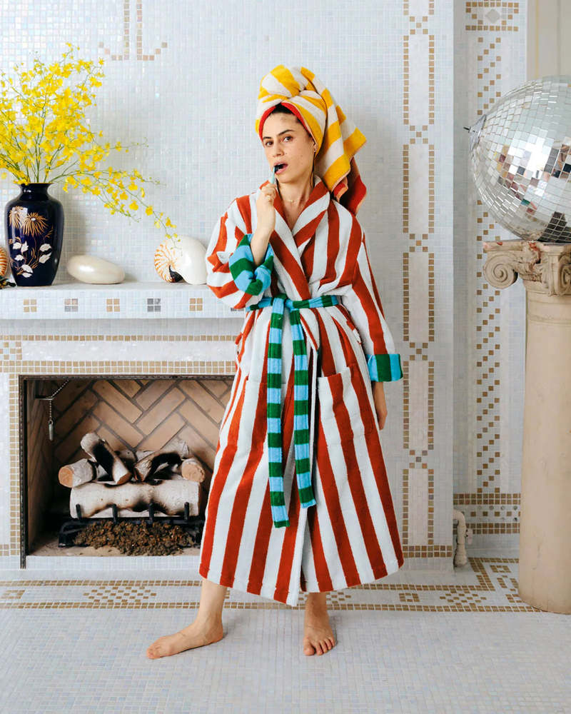 Dusen Dusen Field Stripe Bathrobe - Stripe