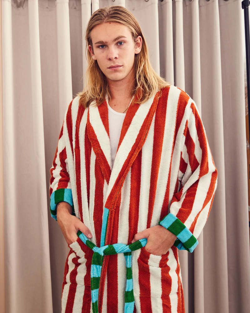 Dusen Dusen Field Stripe Bathrobe - Stripe