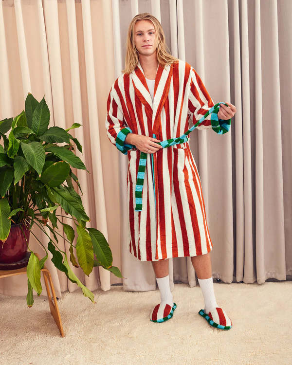 Dusen Dusen Field Stripe Bathrobe - Stripe