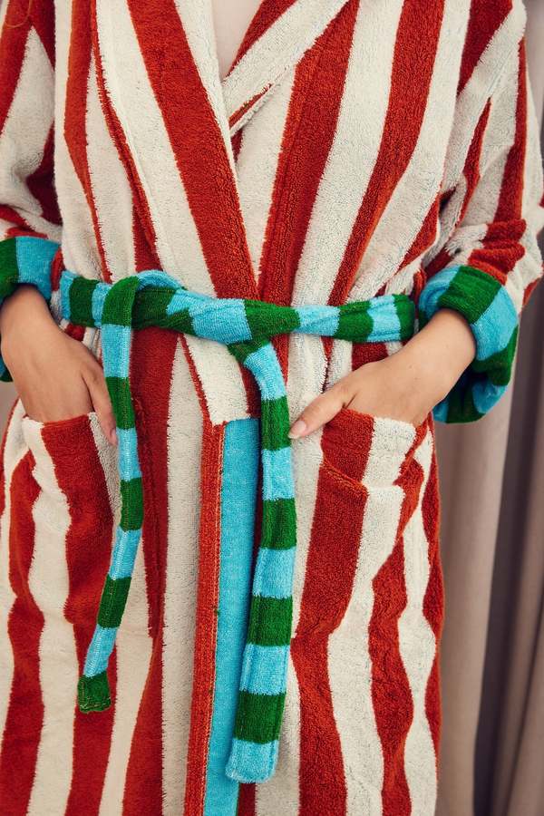 Dusen Dusen Field Stripe Bathrobe - Stripe