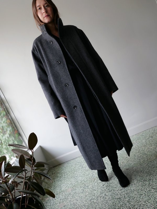 Lemaire Bathrobe Coat - Heather Grey | Garmentory