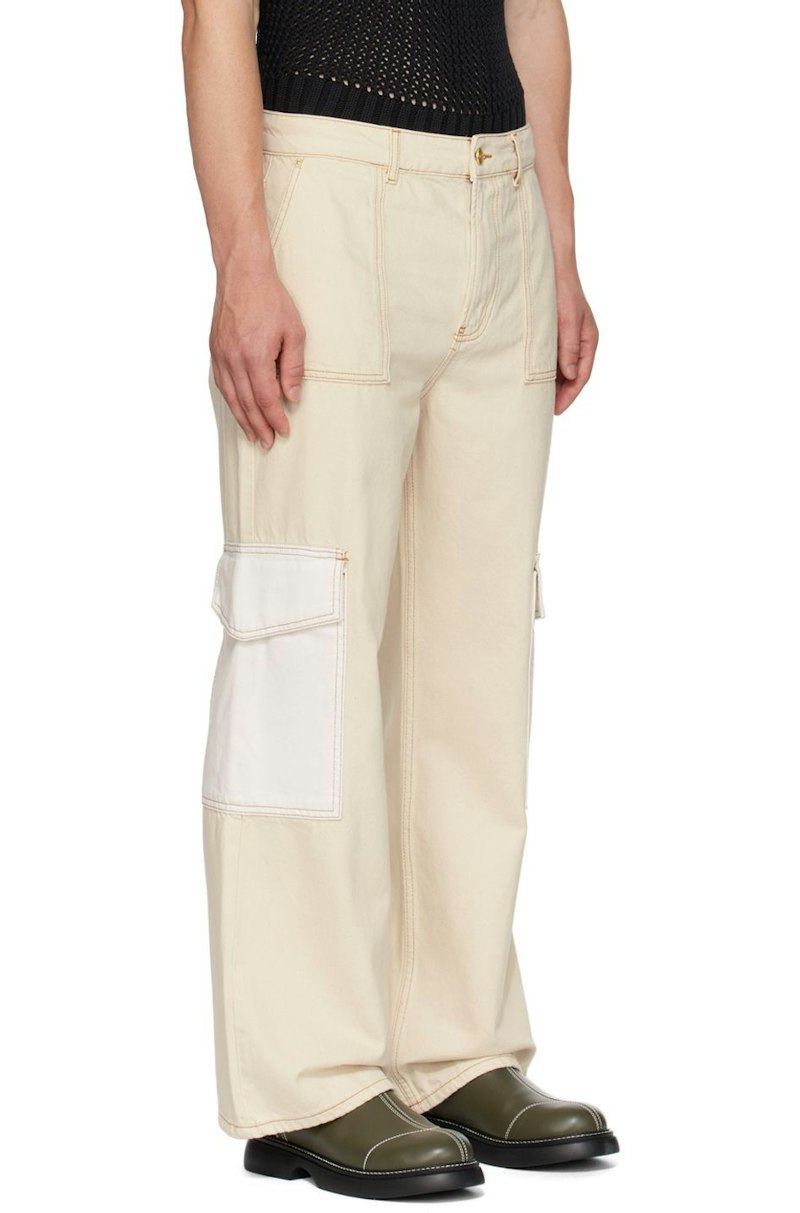 【関税&送料込】Ganni Pantalone Cargo In Cotone Organico GANNI Off-White Angi Cargo Pants | Garmentory