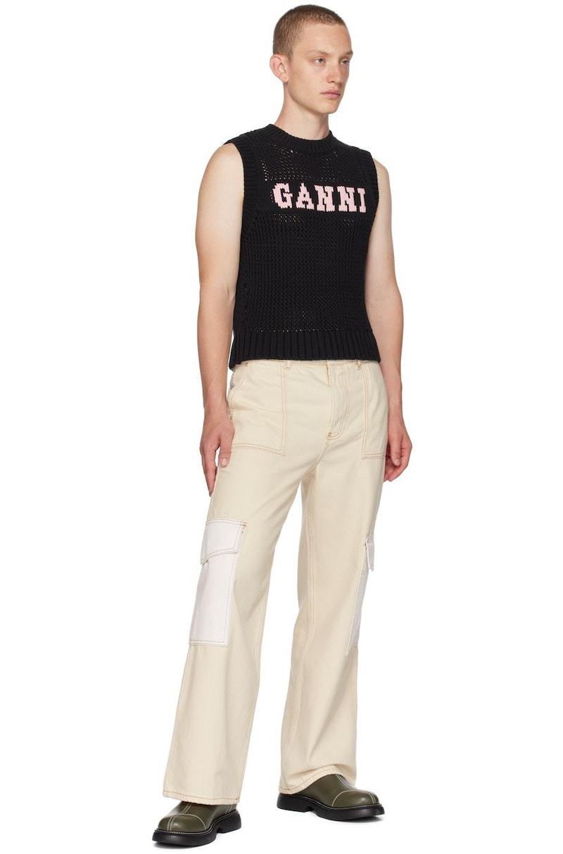 【関税&送料込】Ganni Pantalone Cargo In Cotone Organico 0400020196483_BLACK?wid=600&